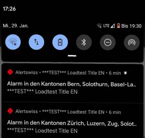 Alertswiss-Pushnachrichten nach dem Alarm 