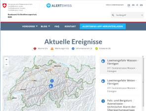 Alertswiss-Webseite 
