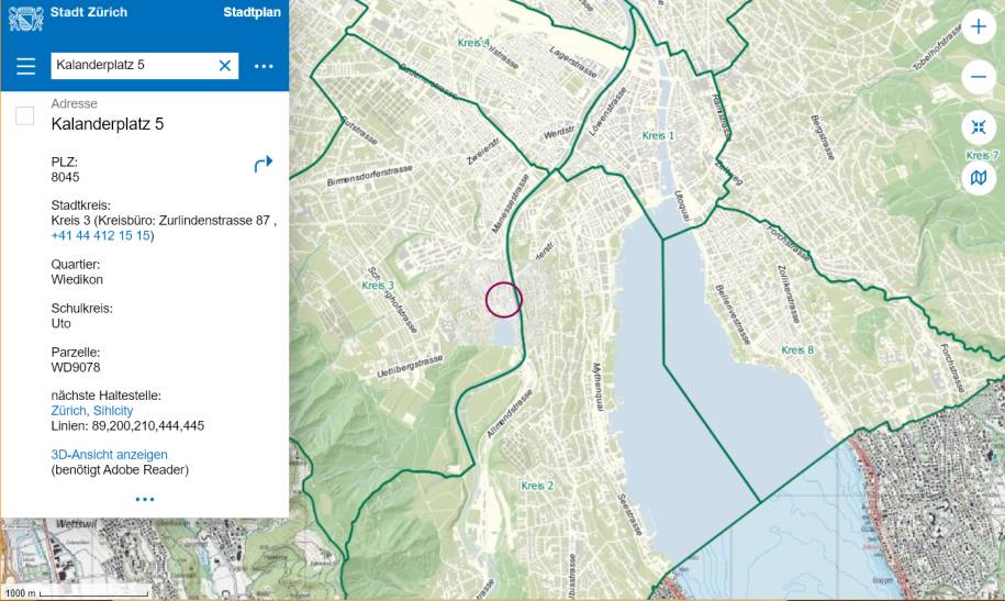 onlinetipp stadt zurich in welchem kreis ist diese adresse onlinepc ch