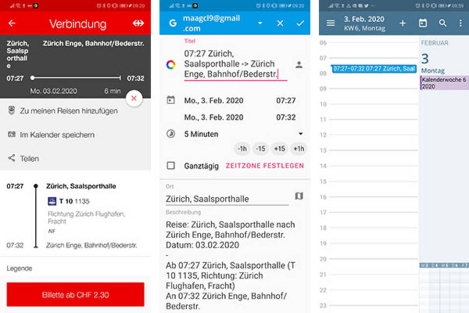 Sbb Mobile Reiseverbindung Im Handy Kalender Speichern Pctipp Ch