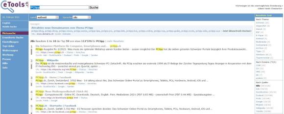 Metasuche etools.ch