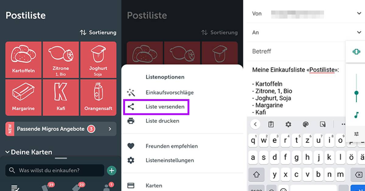 Bring! Einkaufsliste versenden so gehts pctipp.ch