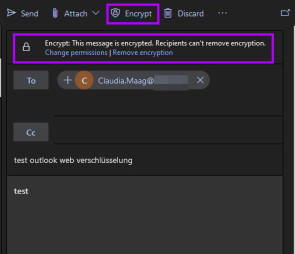 Screenshot verschlüsselte Mail