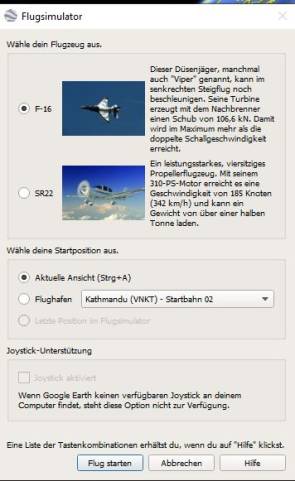 Google Earh Flugsimulator