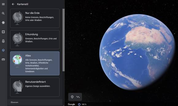 Screenshot Kartenstil "Alles"