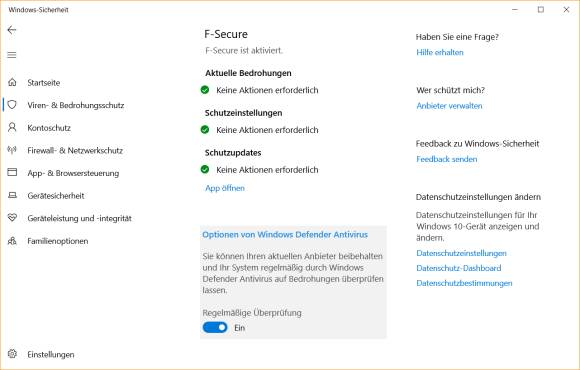 Schalten Sie den regelmässigen Microsoft-Defender-Scan ein