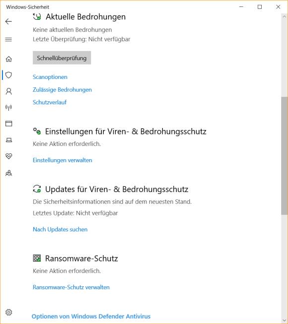 Einstellungen zu Microsoft-Defender-Funktionen