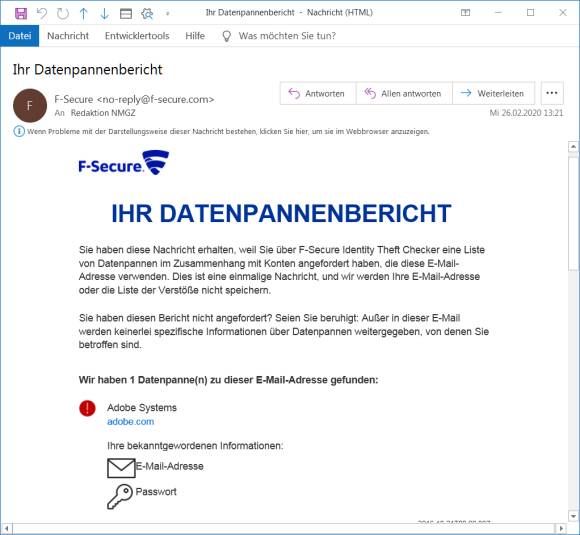 Ein Datenpannenbericht von F-Secure: Unsere dürfte nicht die einzige Redaktionsadresse sein, die im Adobe-Hack dabei war. Die meisten Redaktionen nutzen irgendwelche Adobe-Produkte