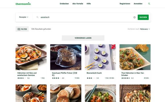 Die Plattform «Cookidoo» gehört Vorwerk Rezepte auf Cookidoo