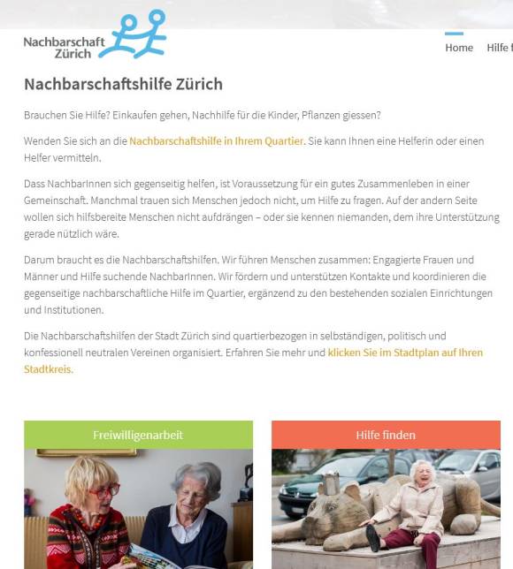 Webseite Nachbarschafthilfe.ch