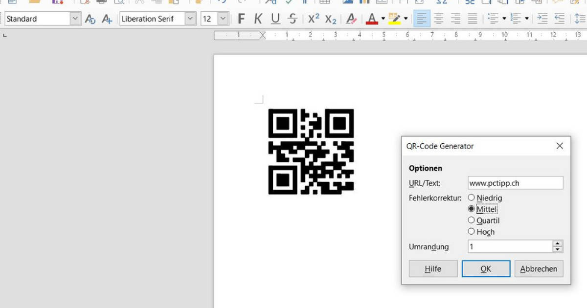 Libreoffice Qr Code Erstellen So Gehts Pctipp Ch