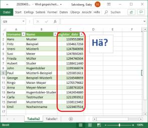 Was sind das für merkwürdige zehnstellige Zeitangaben? 