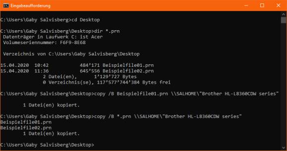 Es geht auch mit mehreren PRN-Dateien gleichzeitig