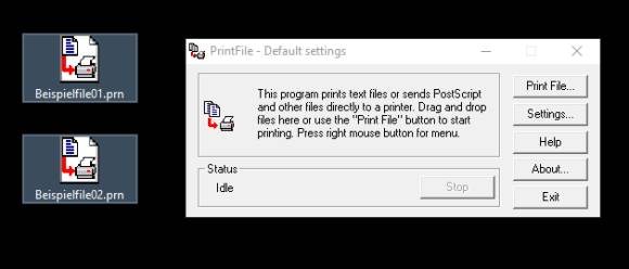 PrintFile hat einige Jahre auf dem Buckel, funktioniert aber auch unter Windows 10 noch