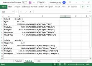 Excel bytes store