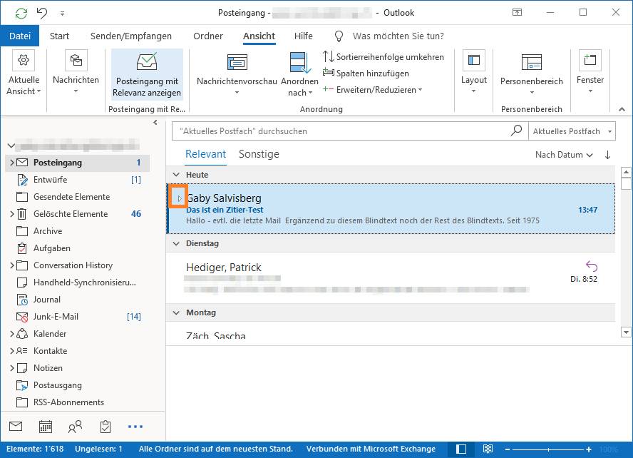 Outlook Mails einzeln anzeigen oder nach Unterhaltung gruppieren? pctipp.ch
