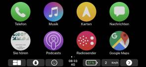 CarOS-Screenshot mit App-Verknüpfungen