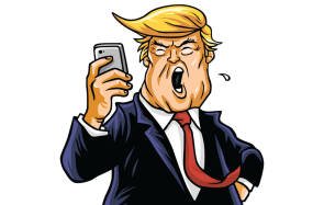 Angry Donald Trump with Smartphone 