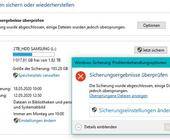 Windows-Backup findet ein Element nicht
