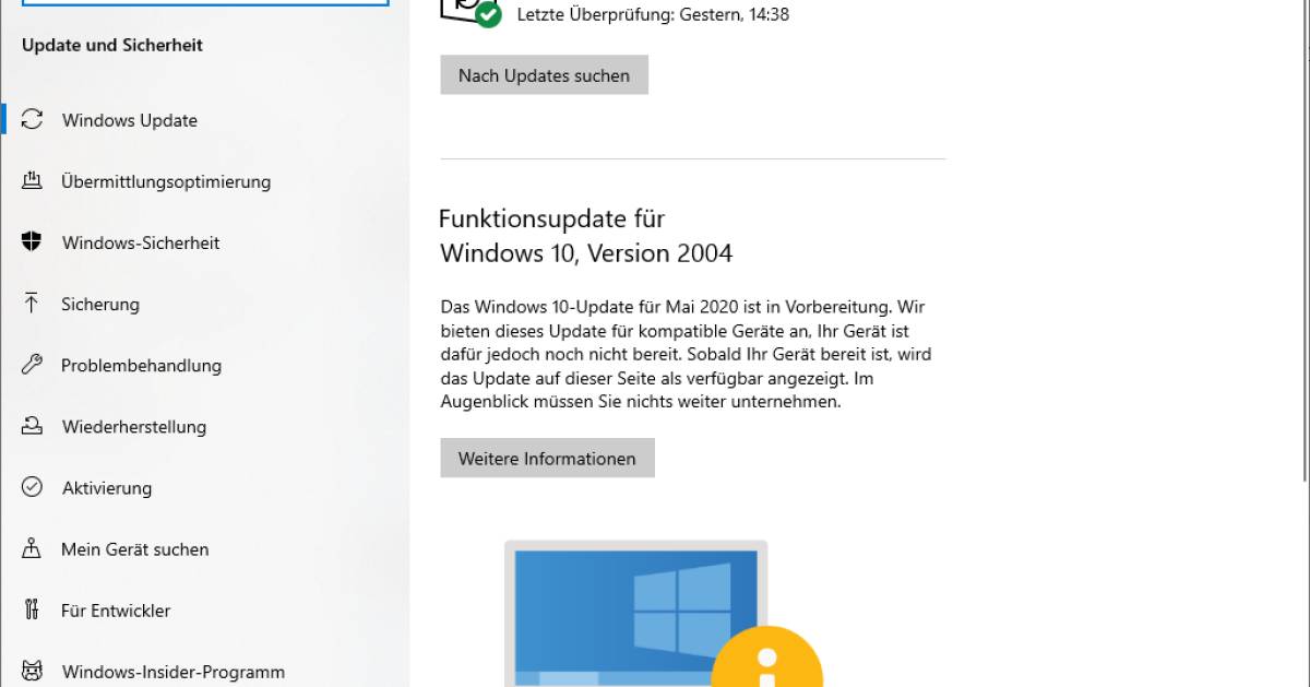 Windows 10 Install update «2004» anyway Archyde