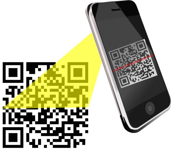 Ein Smartphone scannt einen QR-Code