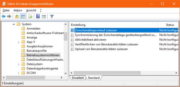 Die Einstellung im Gruppenrichtlinieneditor