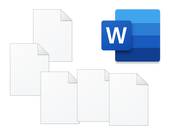 Word-Icon und mehrere Dokument-Symbole