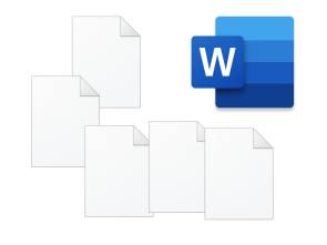 Word-Icon und mehrere Dokument-Symbole 