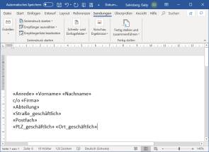 Adressblock in Word 