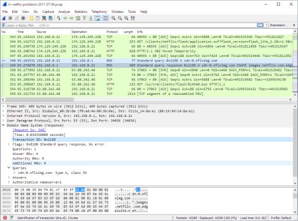 Screenshot Wireshark