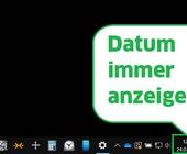 Sprechblase zum Infobereich: Datum immer anzeigen