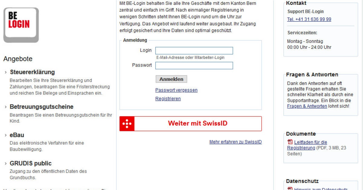 Kanton Bern setzt für BE-Login die SwissID ein - pctipp.ch Kanton Bern setzt für BE-Login die SwissID ein - pctipp.ch