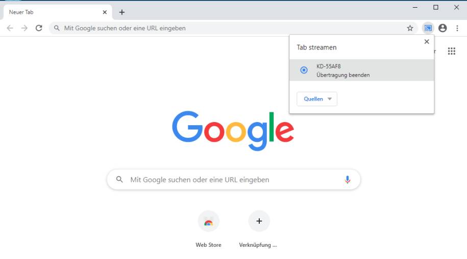 Google Chrome NotebookDesktop auf den Fernseher streamen pctipp.ch