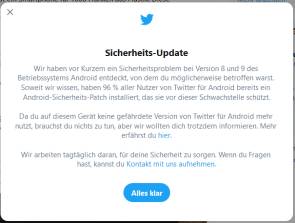 Screenshot der Twitter-Sicherheitsmeldung 