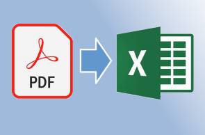 PDF- und Excel-Logo mit Pfeil dazwischen 