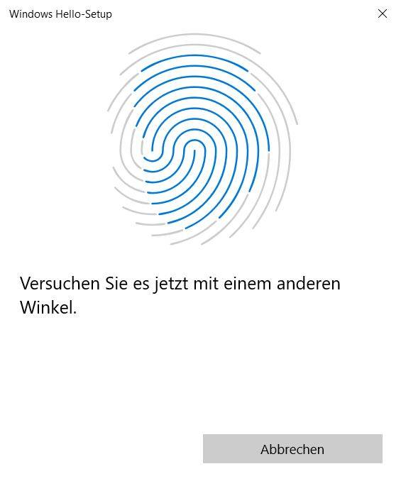 Fingerabdruckerkennung einrichten: Folgen Sie den Anweisungen
