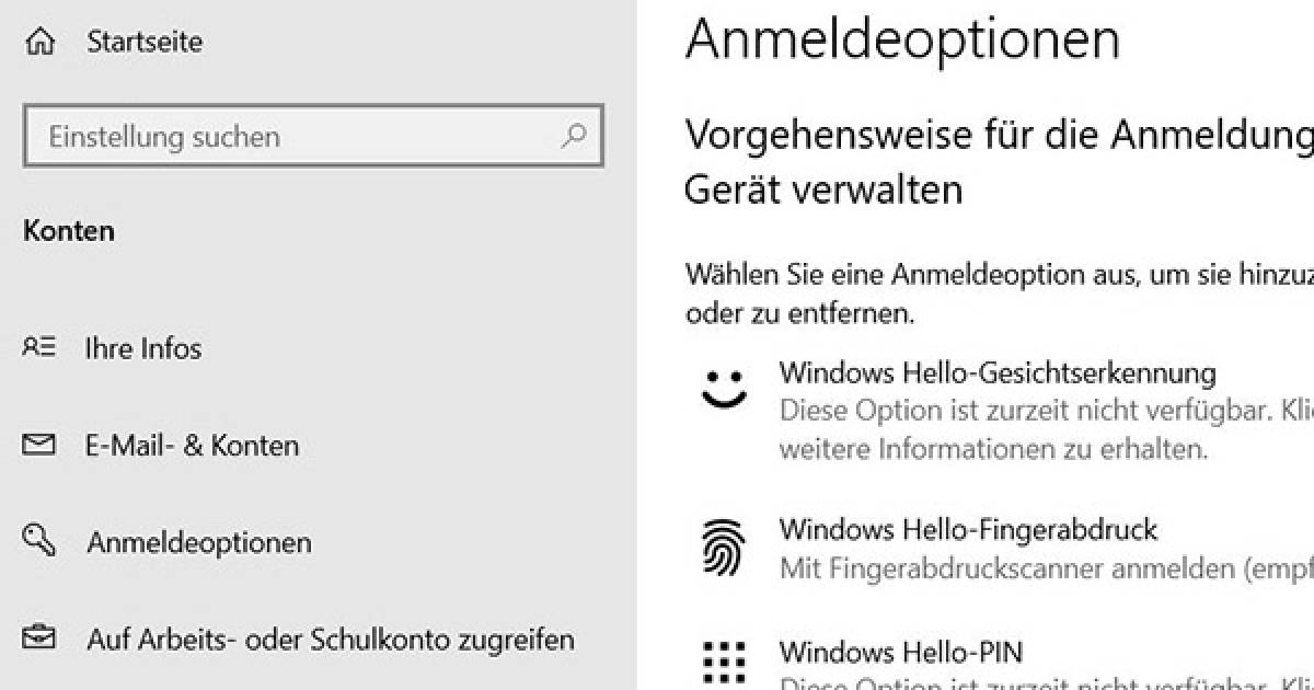 Windows Hello einrichten so gehts pctipp.ch
