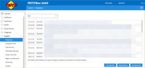 Screenshot mit Log-Einträgen einer Fritzbox 4060 