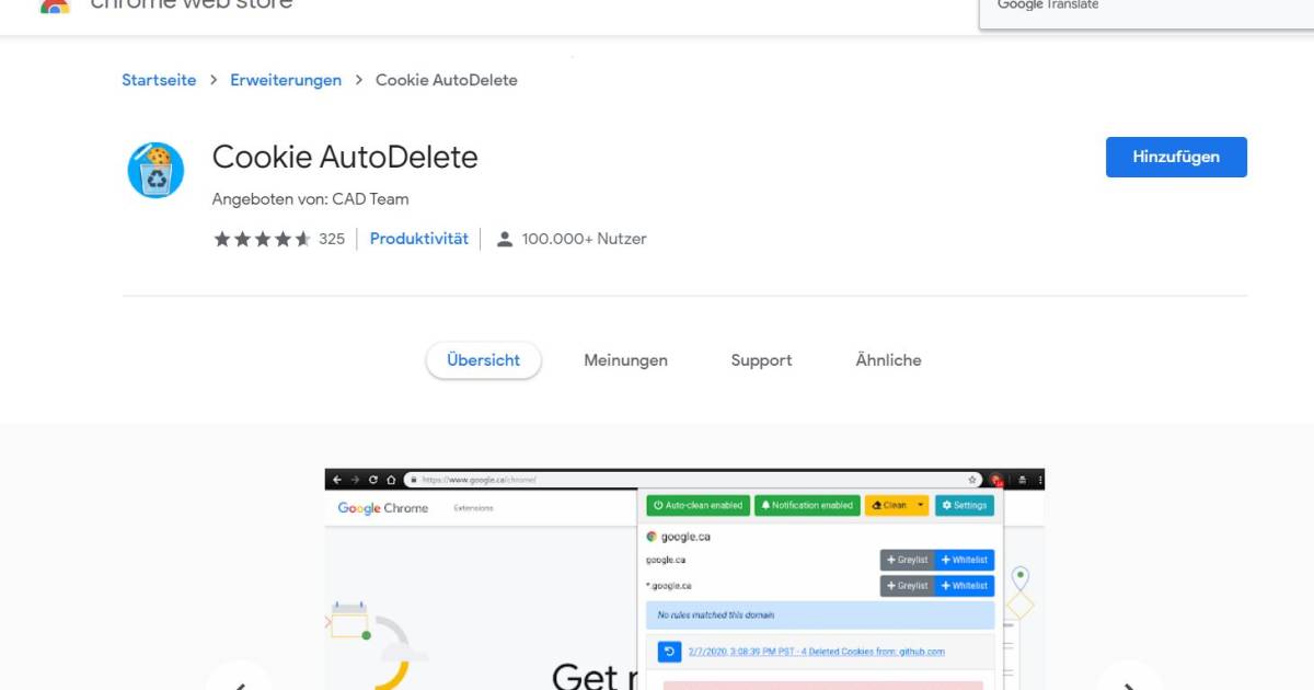 Addon ausprobiert Cookie AutoDelete pctipp.ch