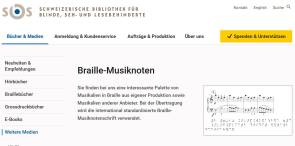 Screenshot SBS zu Braille-Musiknoten