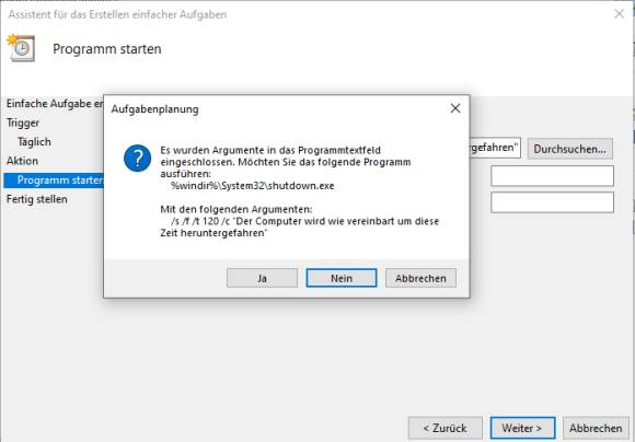 Screenshot: Windows erkennt, welches die Schalter sind