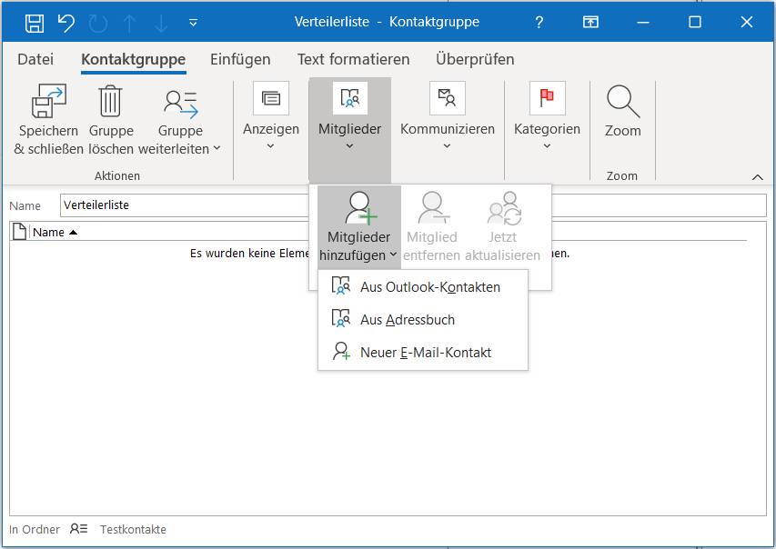 Anzeigen Der Zugesagten Teilnehmer In Outlook 2016 So erstellen Sie in Outlook eine Verteilerliste - pctipp.ch