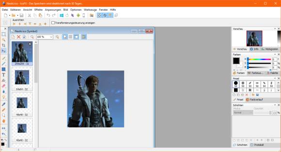 Screenshot IcoFX mit Beispieldatei