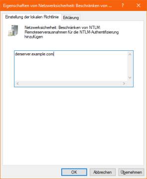 Screenshot Servereintrag in der Gruppenrichtlinie