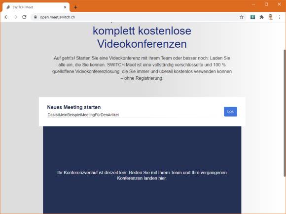Screenshot Switch-Jitsi-Webseite