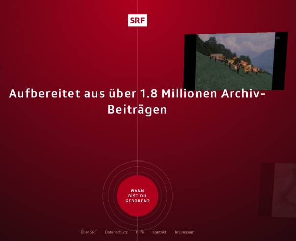 Screenshot der SRF-Timelines-Webseite 