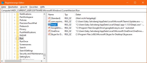 Screenshot Registry-Autostart-Eintrag