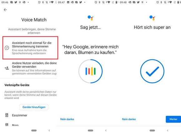 Screenshots aus der Google-Home-App