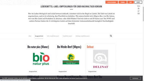 WWF-Webseite vergleicht Bio-Label
