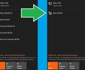 WLAN-Popup vorher (mehere fremde WLANs) und nachher (nur noch das eigene WLAN)